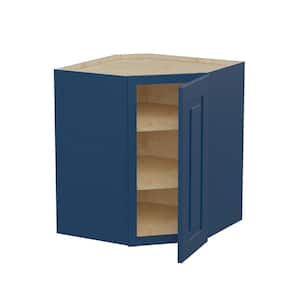 Grayson Mythic Blue Painted Plywood Shaker Assembled Corner Kitchen Cabinet Soft Close 20 in W x 12 in D x 30 in H
