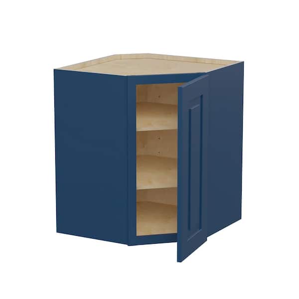 Home Decorators Collection Grayson 20 in. W x 12 in. D x 30 in. H Assembled Plywood Diagonal Wall Kitchen Cabinet in Mythic Blue with Soft Close