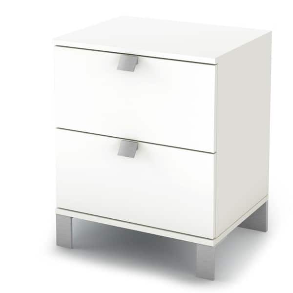 South Shore Spark 2-Drawer Nightstand in Pure White