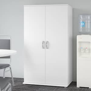 Universal White 61.81 in. Accent Storage Cabinet with Doors and Shelves