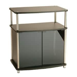 Designs2Go 24 in. Black Wood Grain Particle Board TV Stand Fits TVs Up to 25 in. with Storage Doors