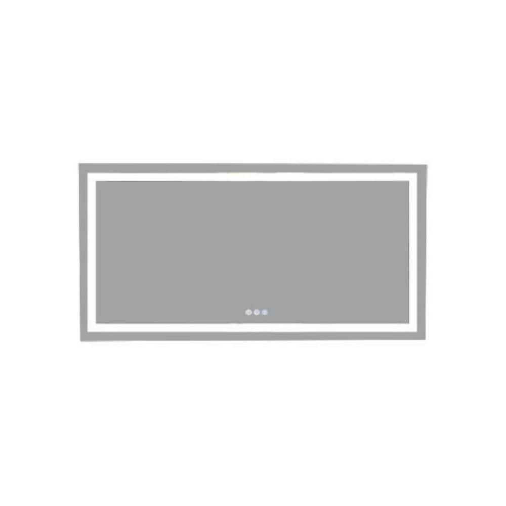 60 in. W x 28 in. H Rectangular Frameless LED Color Backlit Wall Mount Anti