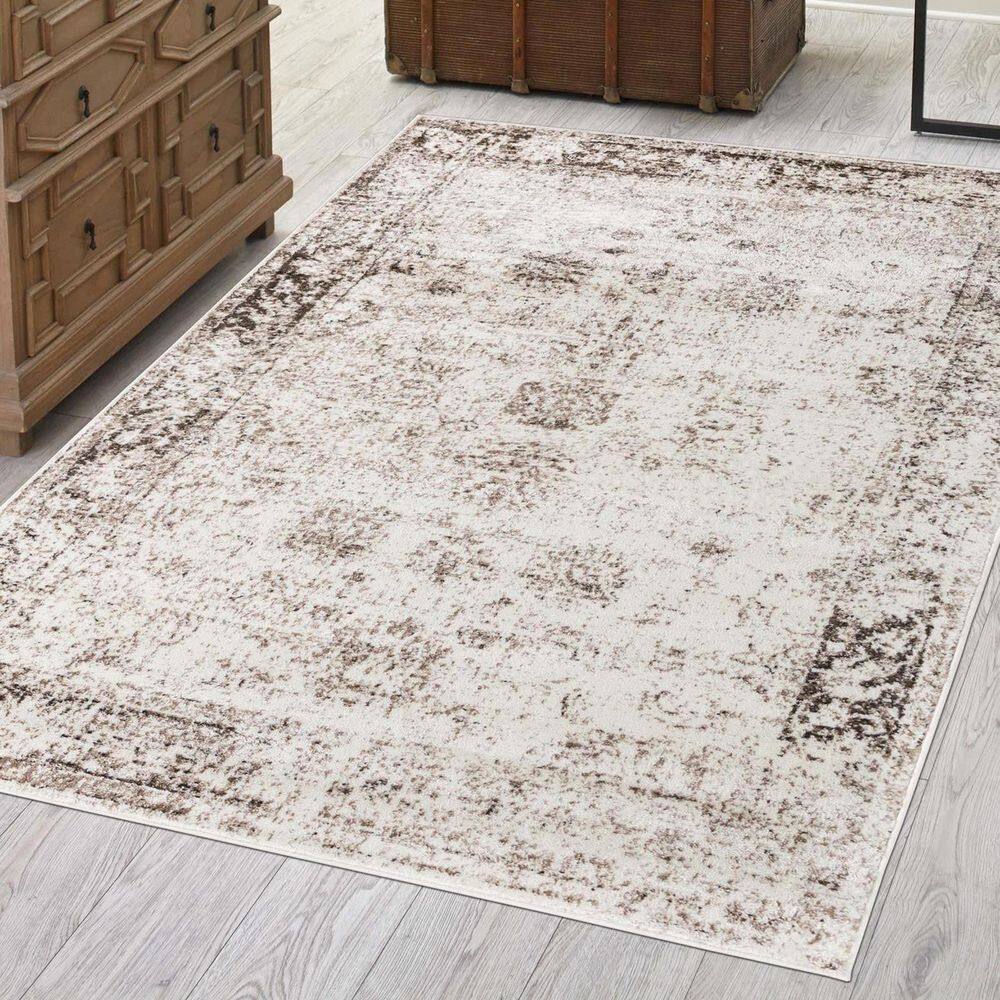 Ivory Elegance 8'x10' Rectangular Synthetic Rug