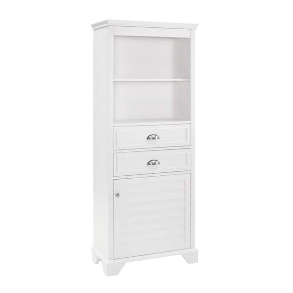 CROSLEY FURNITURE Lydia 23.5 in. W x 11.63 in. D x 60.13 in. H Linen Cabinet in White
