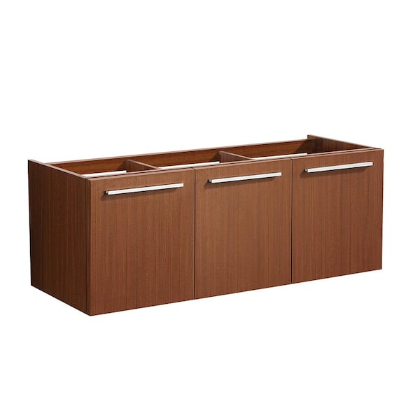 Vista 47 in. Modern Wall Hung Bath Vanity Cabinet Only in Teak