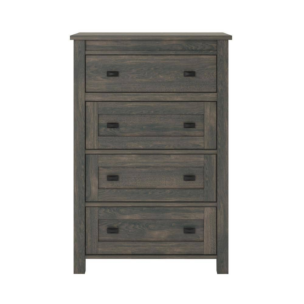 Brownwood 4-Drawer Weathered Oak Dresser -  Ameriwood Home, HD89679