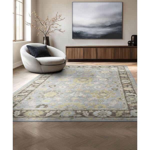 Smart Wash Aura Sky 5 ft. x 7 ft. Oriental Machine Washable Indoor Area Rug