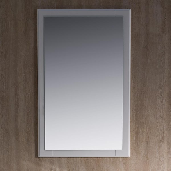 Oxford 20.00 in. W x 32.00 in. H Framed Rectangular Bathroom Vanity Mirror in Antique White