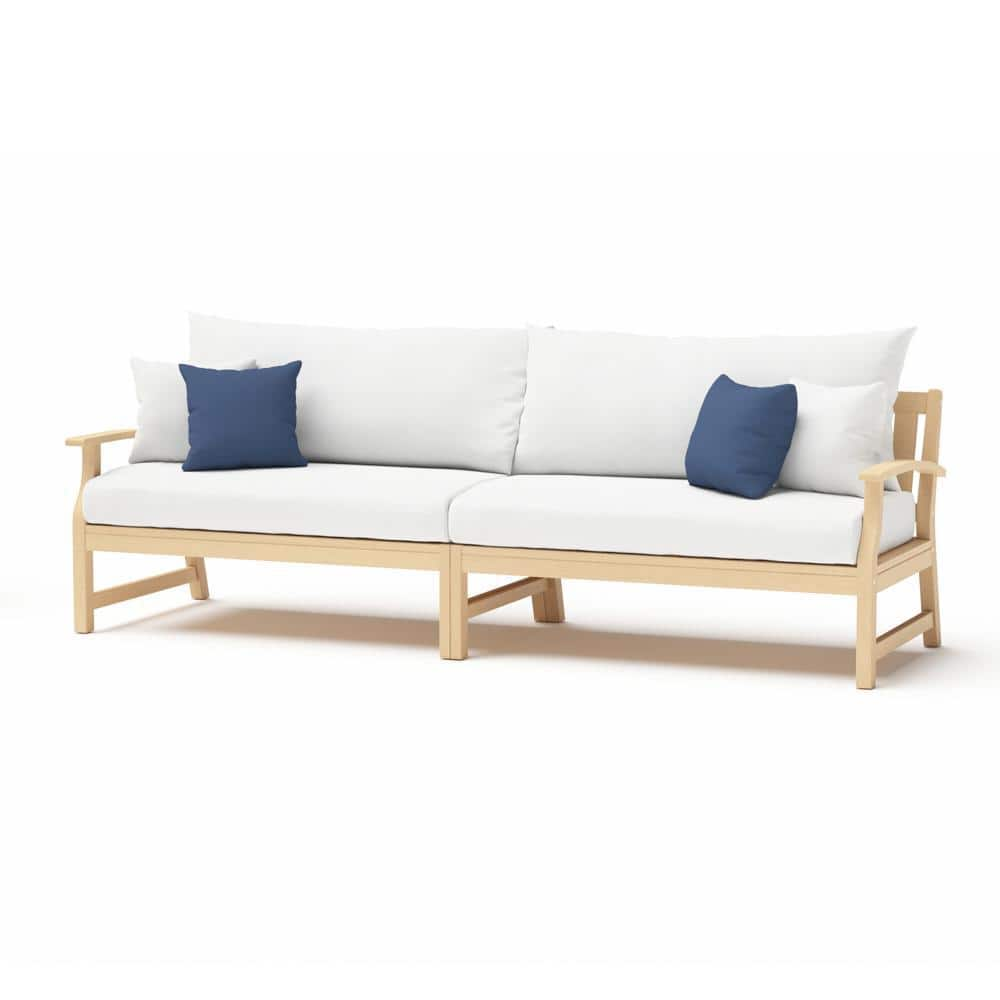 RST BRANDS Kooper 96in Wood Outdoor Sofa with Sunbrella Bliss Ink ...