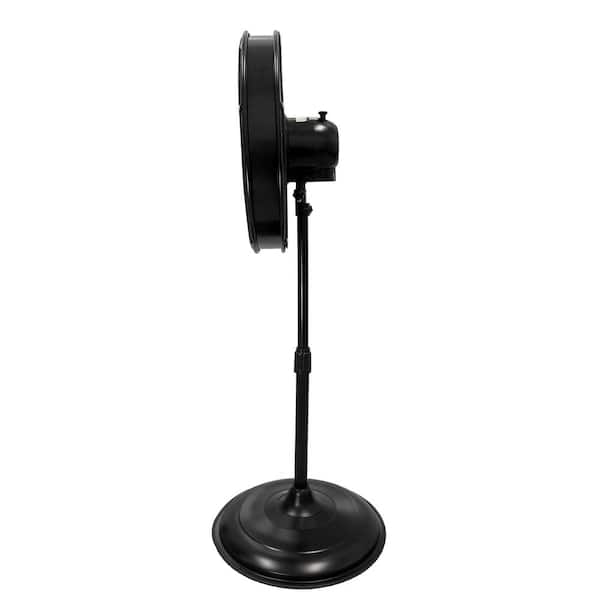 20 in. Oscillating Pedestal Fan with Adjustable Height in Black