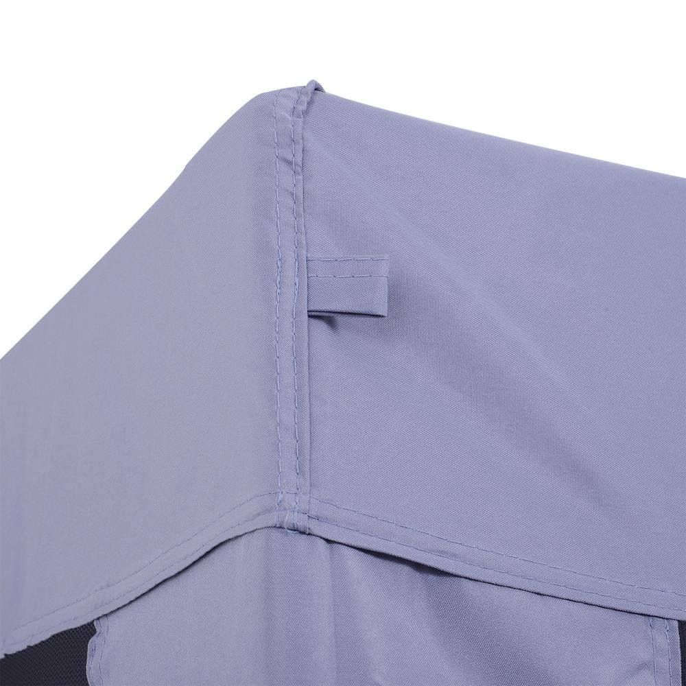 Gray 10' x 10' Steel Outdoor Gazebo with Mesh Sidewalls