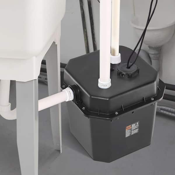 Utility Sink Pump 1/2 HP 120-Volt 3500 GPH Flow 28 ft Head Under-Sink Sump Pump System with 6 Gallon Basin Automatic
