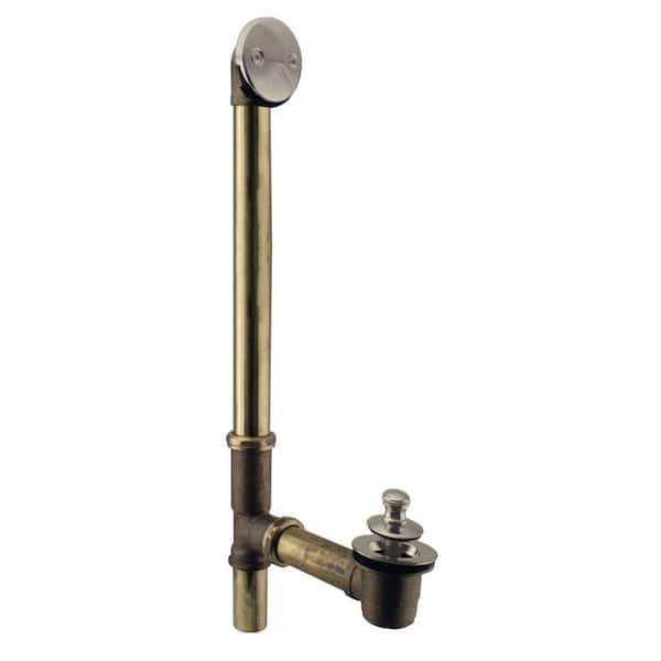 Satin Nickel Westbrass 22 Make-Up D3221K-07 17 Gauge Twist & Close Bath Waste and Overflow with 2-Hole Faceplace 