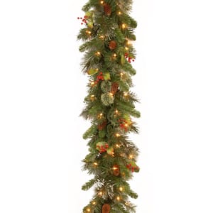 Wintry Pine 9 ft. Garland with Clear Lights