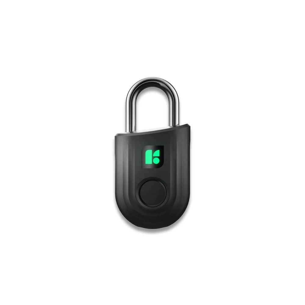 Black Smart Fingerprint Padlock with Mobile App