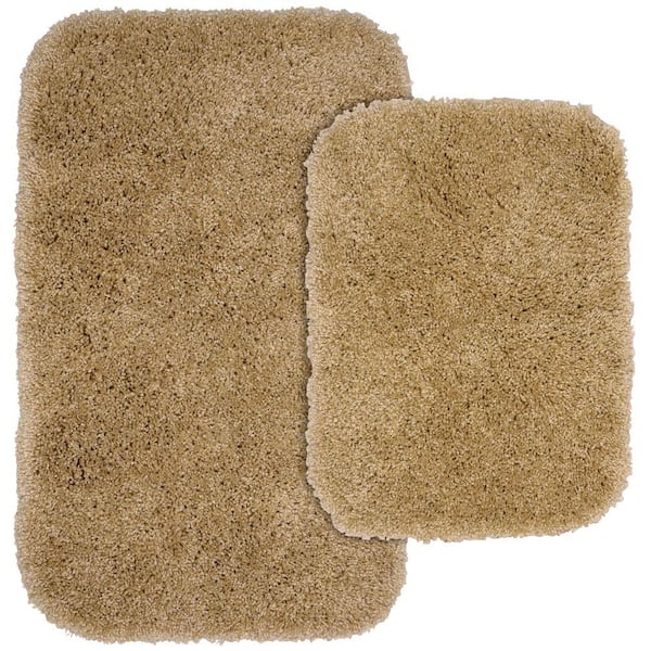 Garland Rug Serendipity Taupe 21 in. x 34 in. Washable Bathroom 2-Piece Rug Set