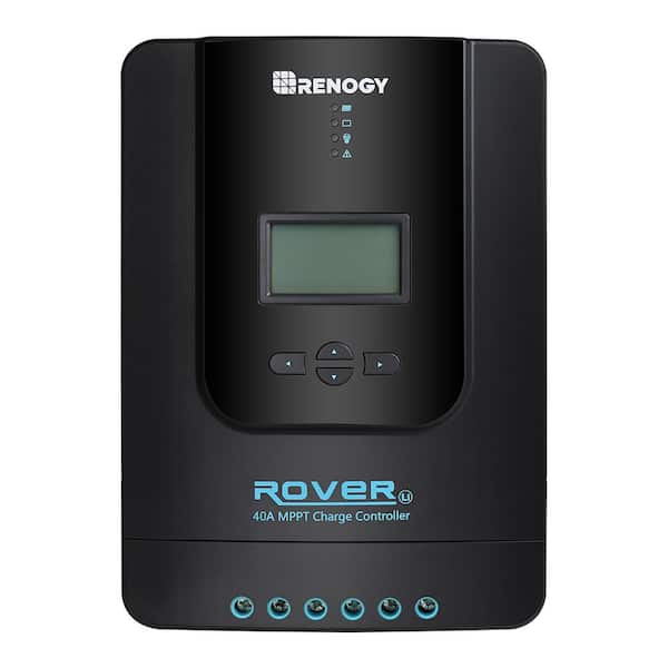 Renogy Rover 40 Amp 12V/24V DC Input MPPT Solar Charge Controller Auto Parameter Adjustable LCD Display