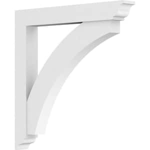 3 in. x 30 in. x 30 in. Thorton Bracket with Traditional Ends, Standard Architectural Grade PVC Bracket