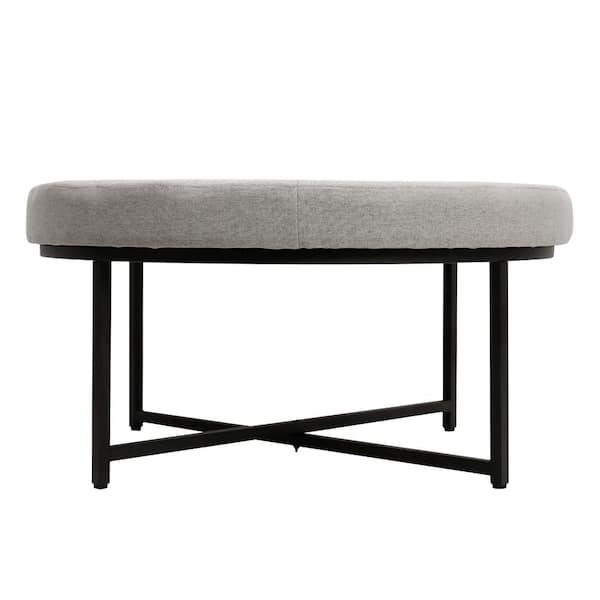 Carnegy Avenue Ashton Gray Fabric Ottoman