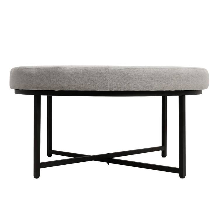 Carnegy Avenue Ashton Gray Fabric Ottoman