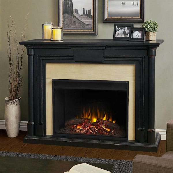 Real Flame Maxwell 58 in. Grand Series Electric Fireplace in Black Wash