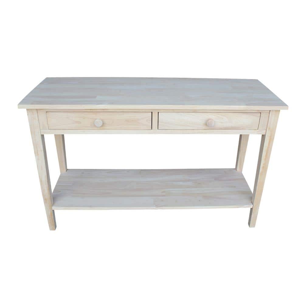 Spencer Light Brown Solid Wood Console Table with Storage