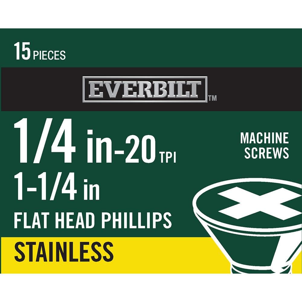 Everbilt 1/4 in.-20 x 1-1/4 in. Phillips Flat Head Stainless Steel