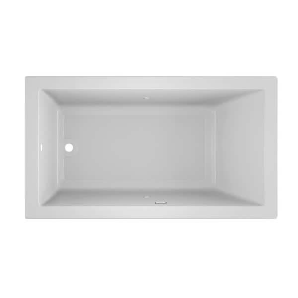 SOLNA 66 in. x 36 in. Rectangular Soaking Bathtub with Reversible Drain in White