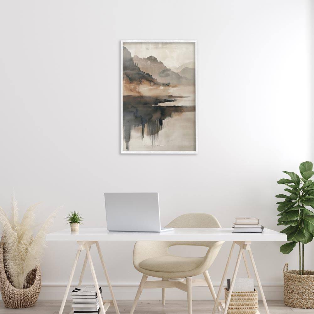 Layered Opaque Mountain Reflection by LSR Creative Studio White Framed Nature Giclee Art Print 30 in. x 20 in. price history on PriceWatchPro