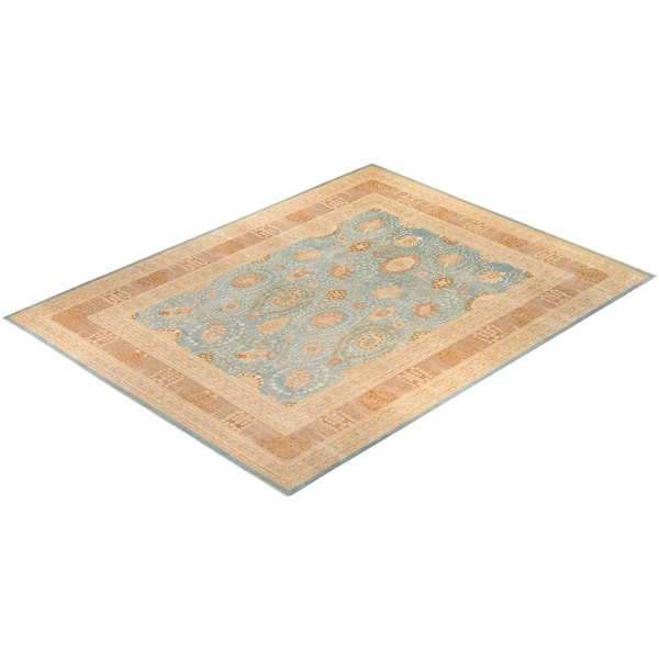 Mogul Handmade Light Blue 15 ft. 9 in. x 12 ft. 4 in. Indoor Area Rug