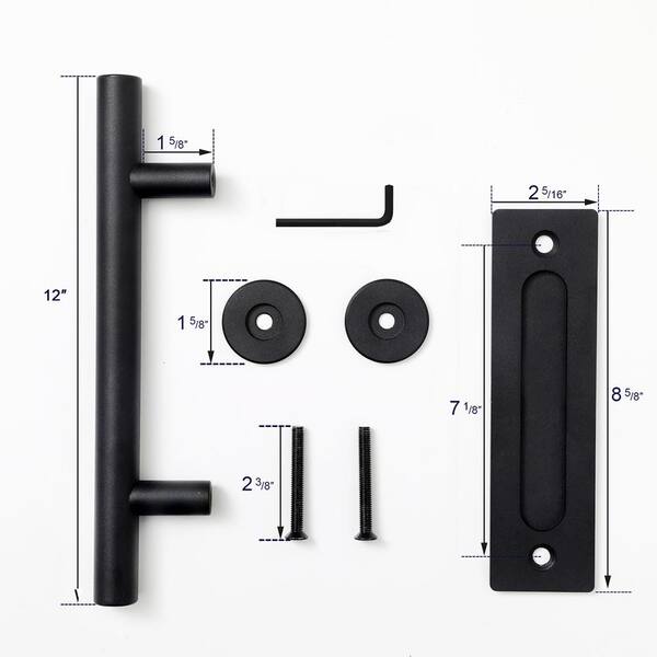 12" Heavy Duty Pull And Flush Door Handle Set Sliding Barn Door Handle