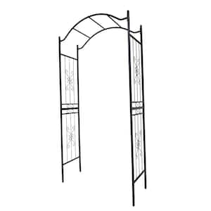 90.48 in. x 43.2 in. Metal Garden Arch Arbor with Black Powder Coated, Climbing Plants Support, Outdoor Garden Arbors