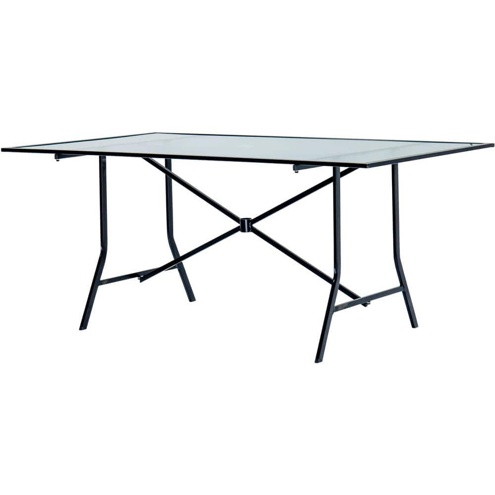 Gray 7-Piece Steel Patio Dining Set with Umbrella