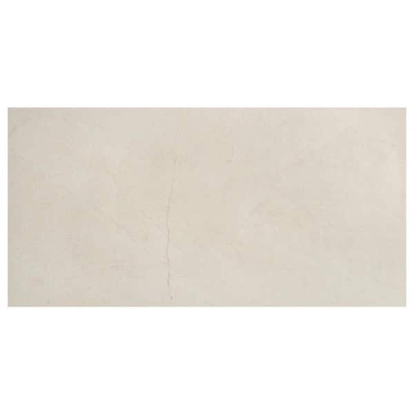 Dorian Marfil Cream 4 in. x 0.41 in. Marble Look Antique Satin Porcelain Floor and Wall Tile Sample