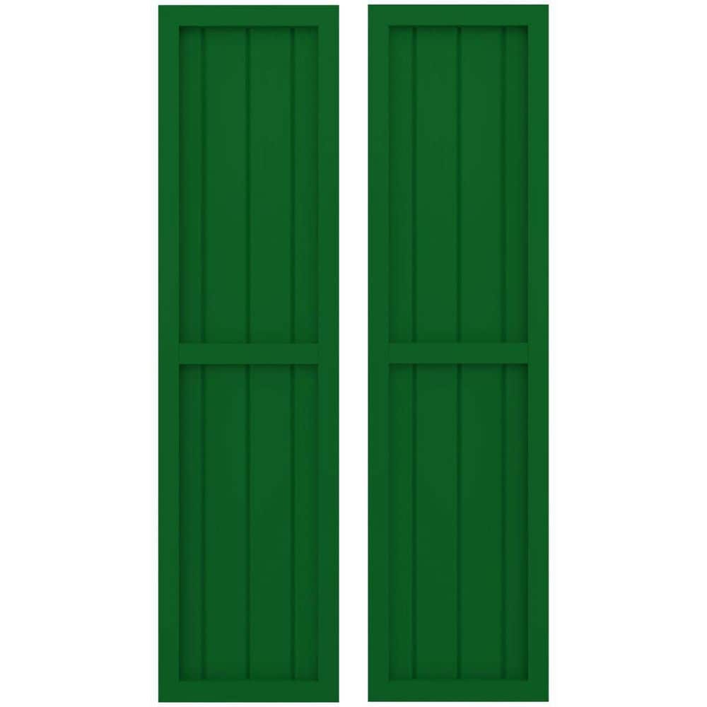 14 in. W x 49 in. H Americraft 4-Board Exterior Real Wood 2 Equal Panel Framed Board and Batten Shutters Viridian Green price history on PriceWatchPro