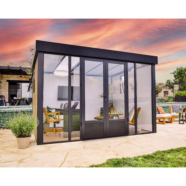 Copenhagen 9 ft. x 11.5 ft. Black Studio Shed and Backyard Office