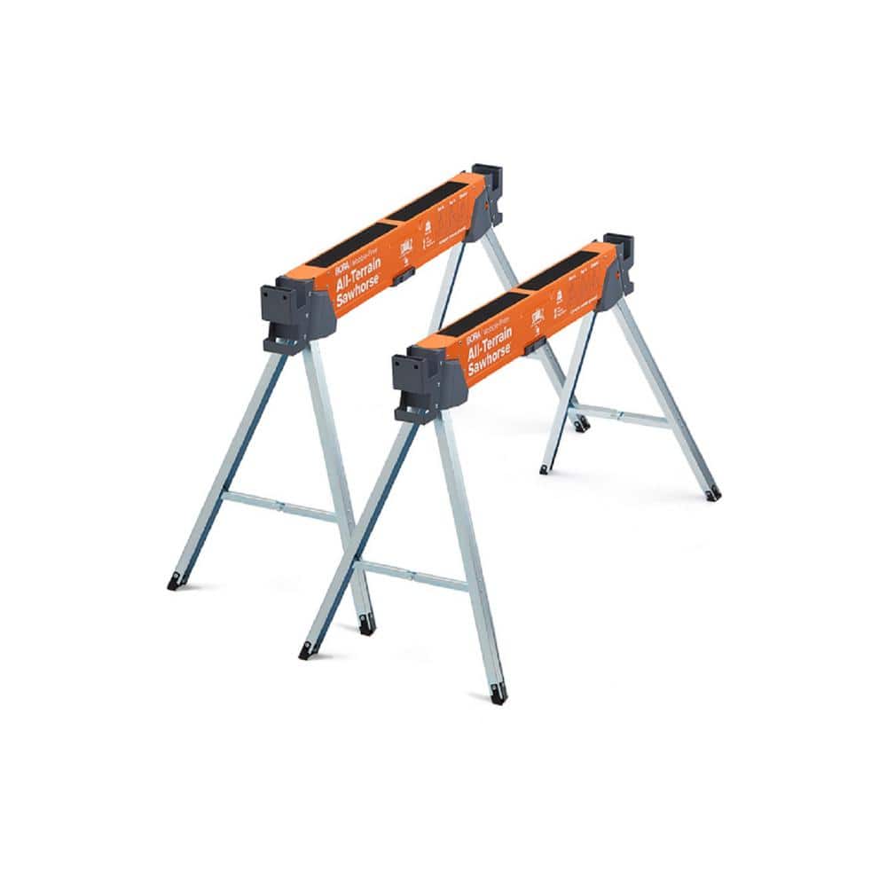 30 in. H Steel All Terrain Sawhorse, 750 Lb. Capacity (2-Pack)