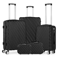 Deals on Hikolayae 5-Piece Silver Rancho Elite Collection Upright Luggage