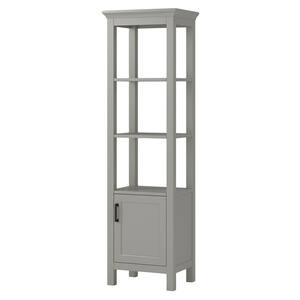 Hollis 20 in. W x 15 in. D x 68 in. H Gray Wood Freestanding Linen Cabinet in Grey