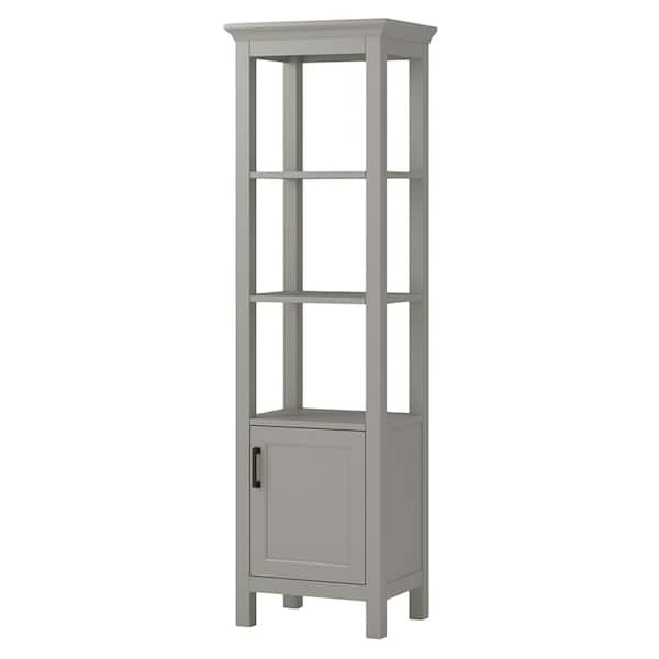 Foremost Hollis 20 in. W x 15 in. D x 68 in. H Gray Wood Freestanding Linen Cabinet in Grey