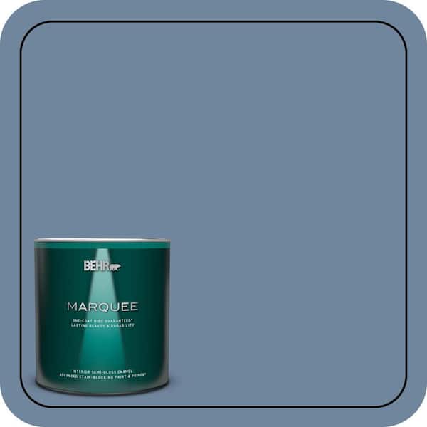 BEHR MARQUEE 1 qt. #S520-5 Thundercloud One-Coat Hide Semi-Gloss Enamel Interior Paint & Primer