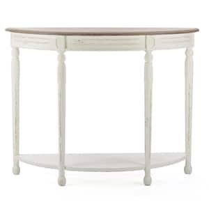 Alys 42 in. White Standard Half Moon Wood Console Table