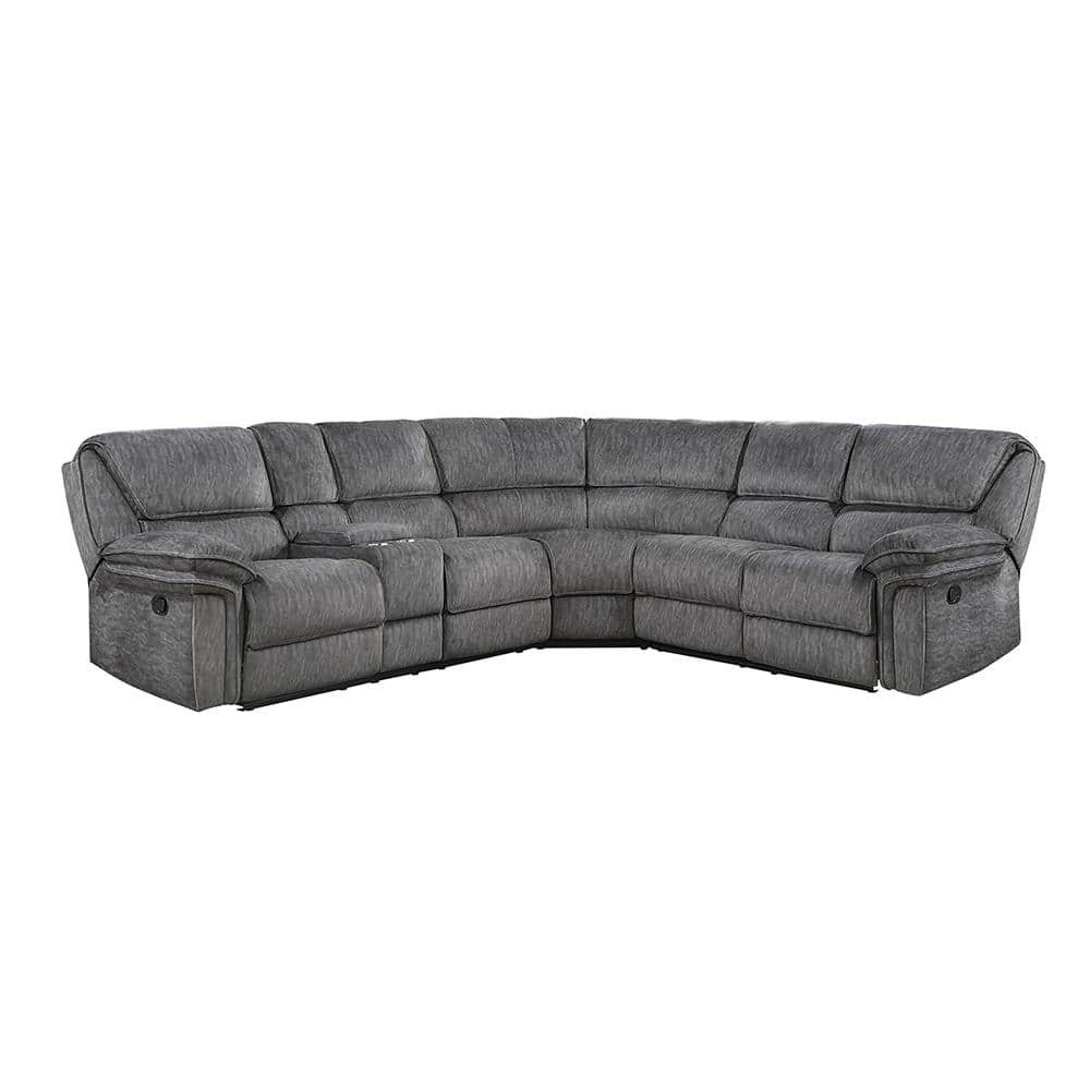 Greerman 117 in. Straight Arm 3-piece Microfiber Reclining Sectional Sofa i