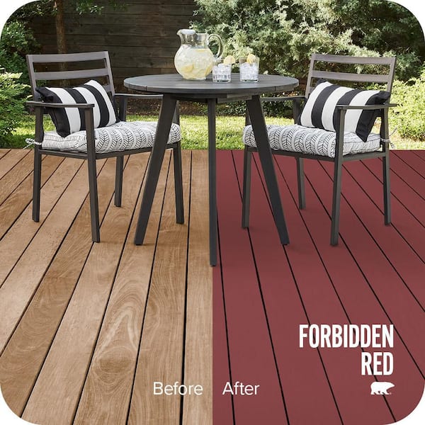 1 qt. #PPU1-10 Forbidden Red Solid Color Waterproofing Exterior Wood Stain and Sealer