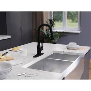 Sifo 1-Handle Hands Free Touchless Pull Down Sprayer Kitchen Faucet with Motion Sense and Fan Sprayer in Matte Black