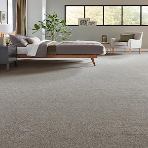 Tailored Trends III Regal Gray 15 ft. 58 oz. Polyester Textured Installed Carpet