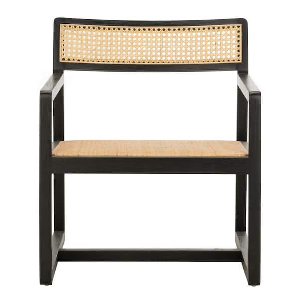 SAFAVIEH Lulu Black/Natural Accent Arm Chair