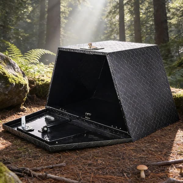 38 Gal. Black Aluminum Deck Box