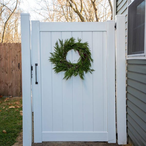 Veranda Acadia 4 ft. x 6 ft. White Vinyl Privacy Fence Gate
