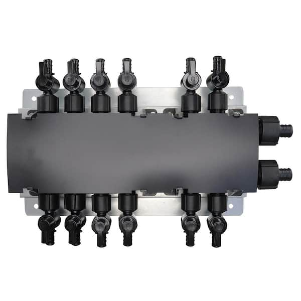 12-Port PEX-B Manifold with 1/2 in. Poly Alloy Plastic Valves